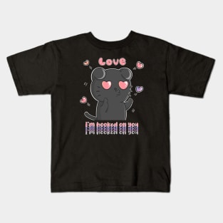 Cat hooked on you Kids T-Shirt